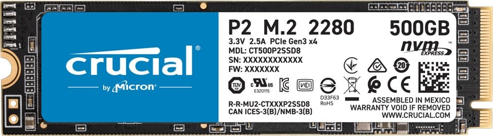 Crucial P2 500GB M.2 NVMe