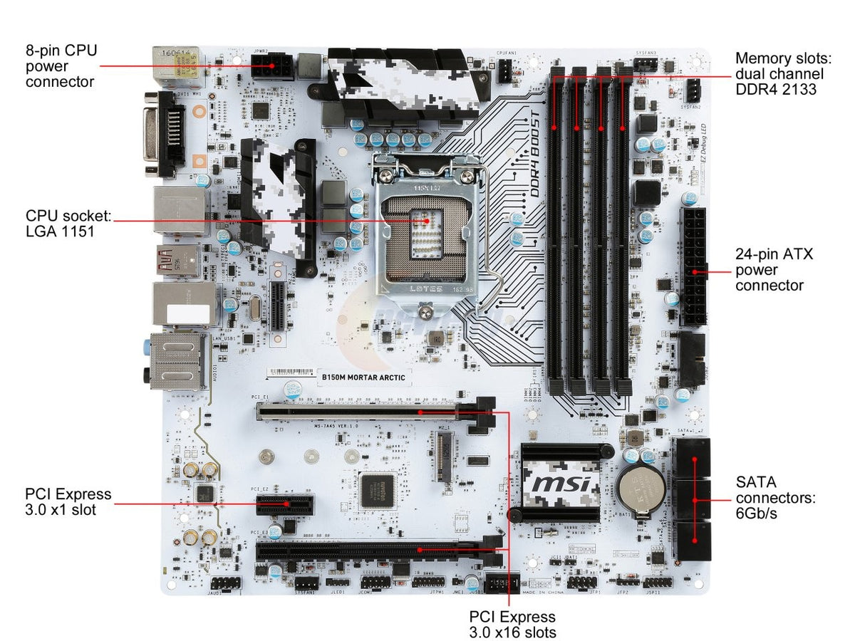 MSI B150m Mortar Artic