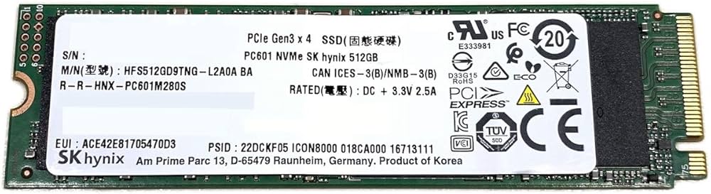 Sk Hynix 512GB PC601 NVMe SSD