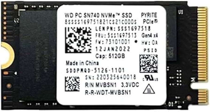 Western Digital 512GB 2242 NVMe