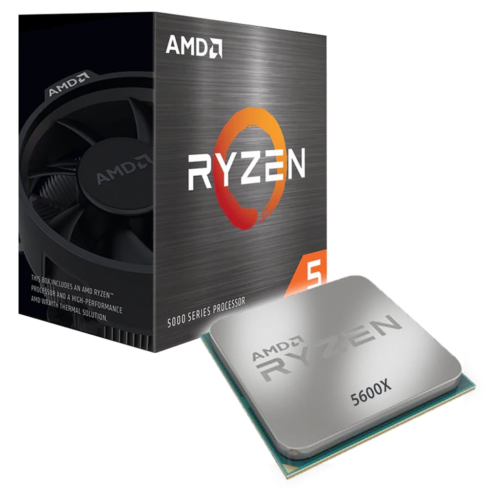 AMD Ryzen 5 5600X CPU and retail box