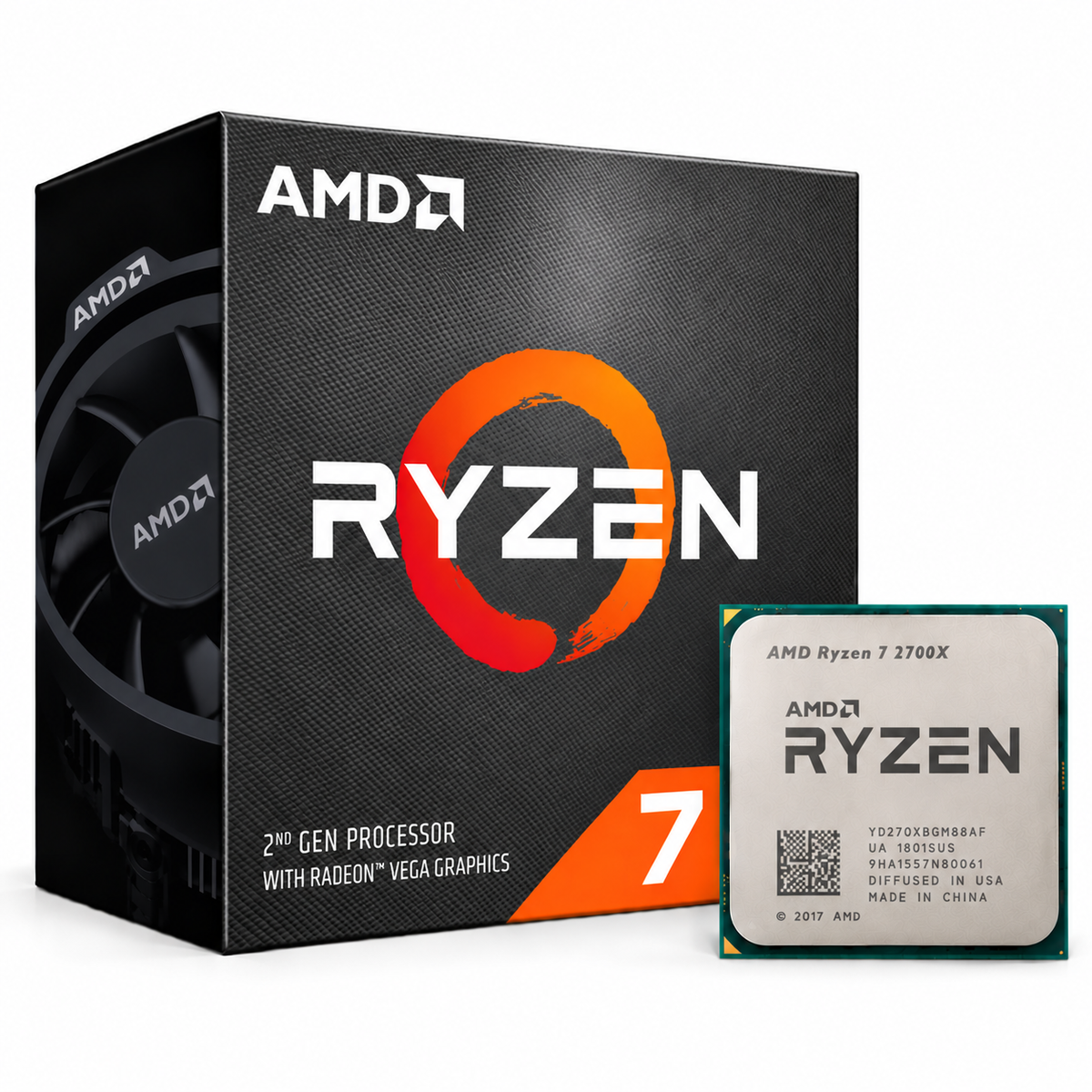 AMD Ryzen 7 2700X Desktop Processor with box