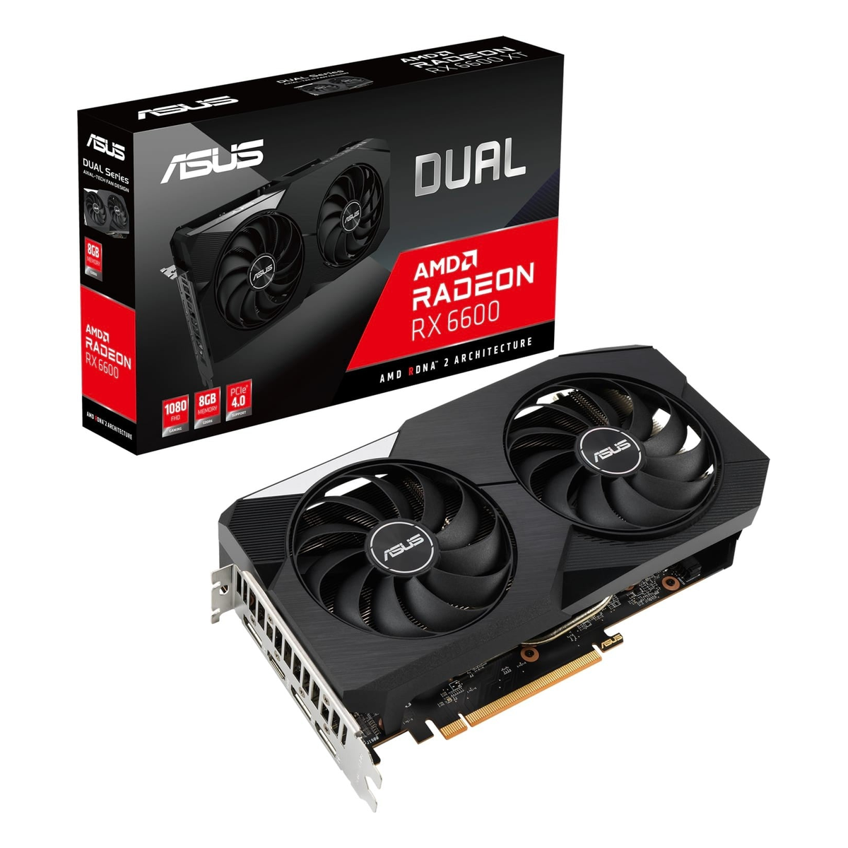 ASUS Dual Radeon RX 6600 8GB — card-box