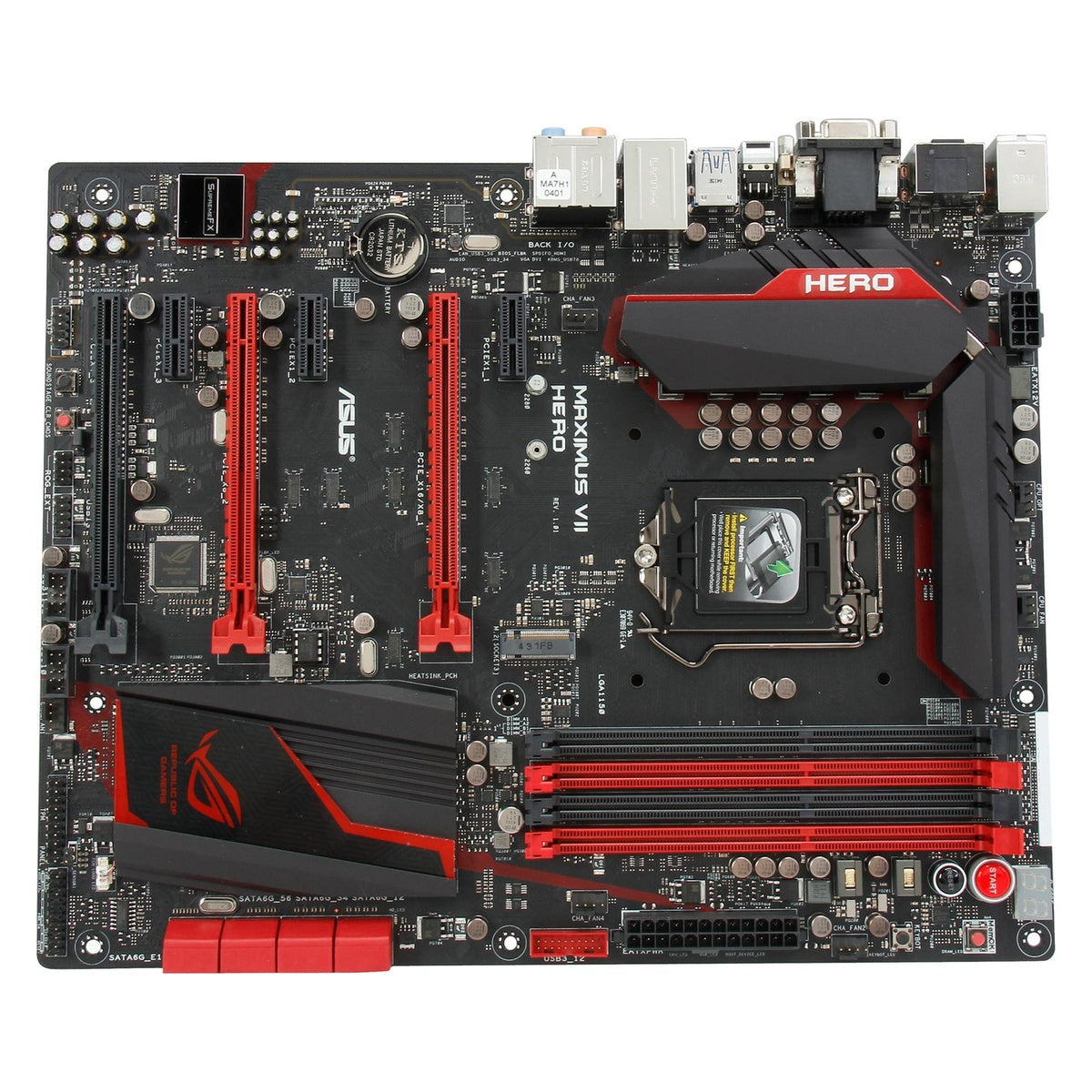 ASUS ROG Maximus VII Hero Z97 motherboard — top stock image