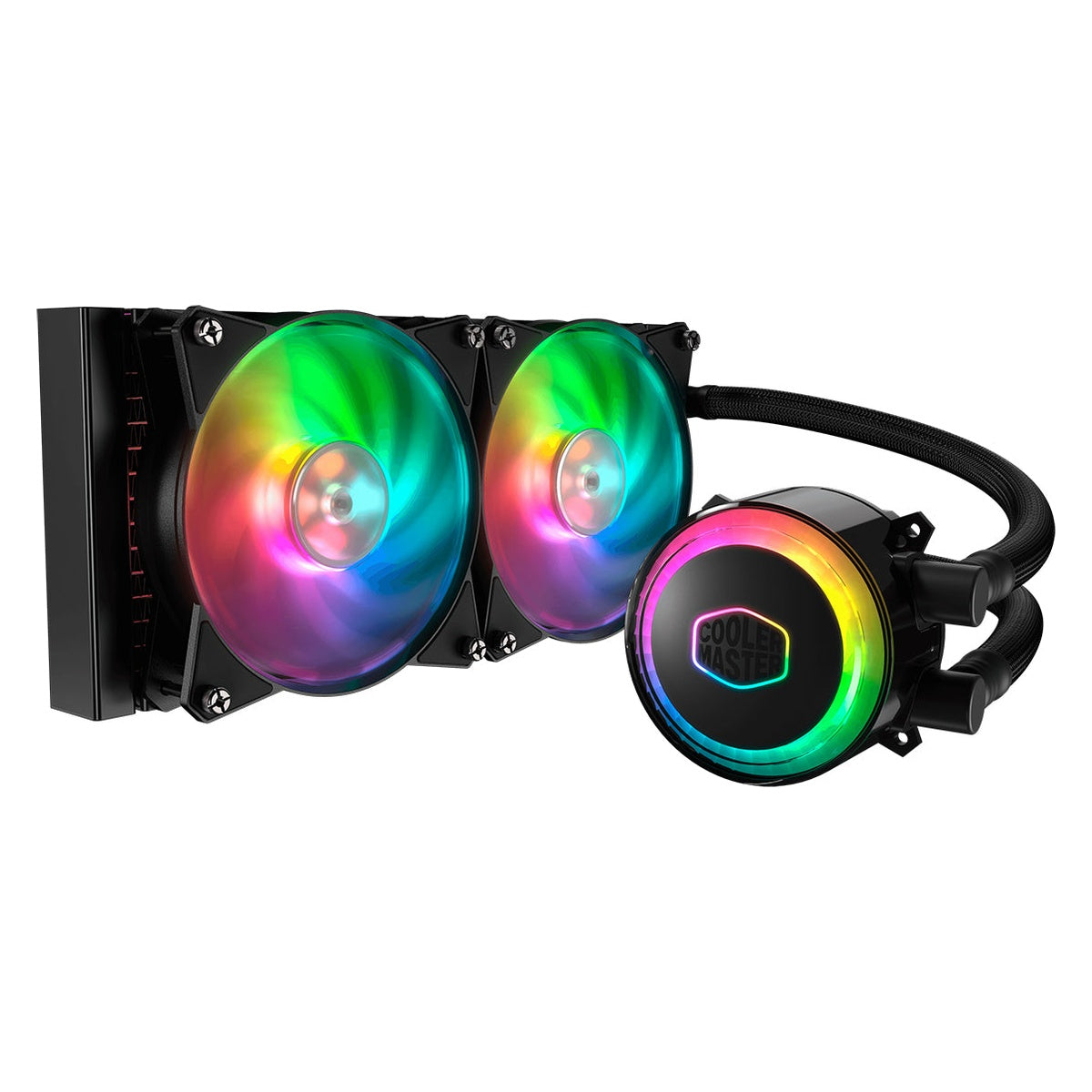 Cooler Master MasterLiquid ML240R RGB 240mm cooler with two fans – stock image