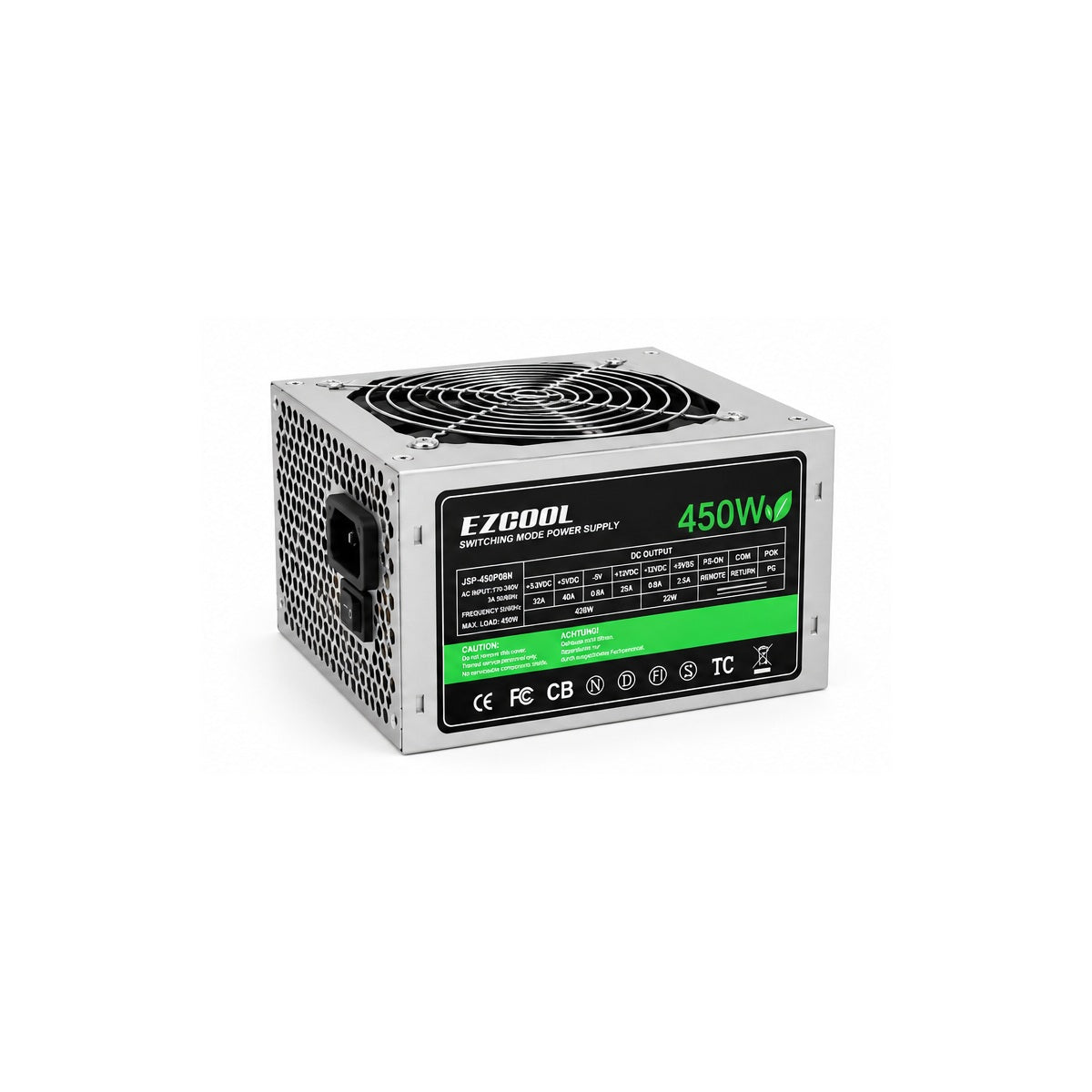 AI-generated illustrative complete EZCOOL 450W power supply view 1