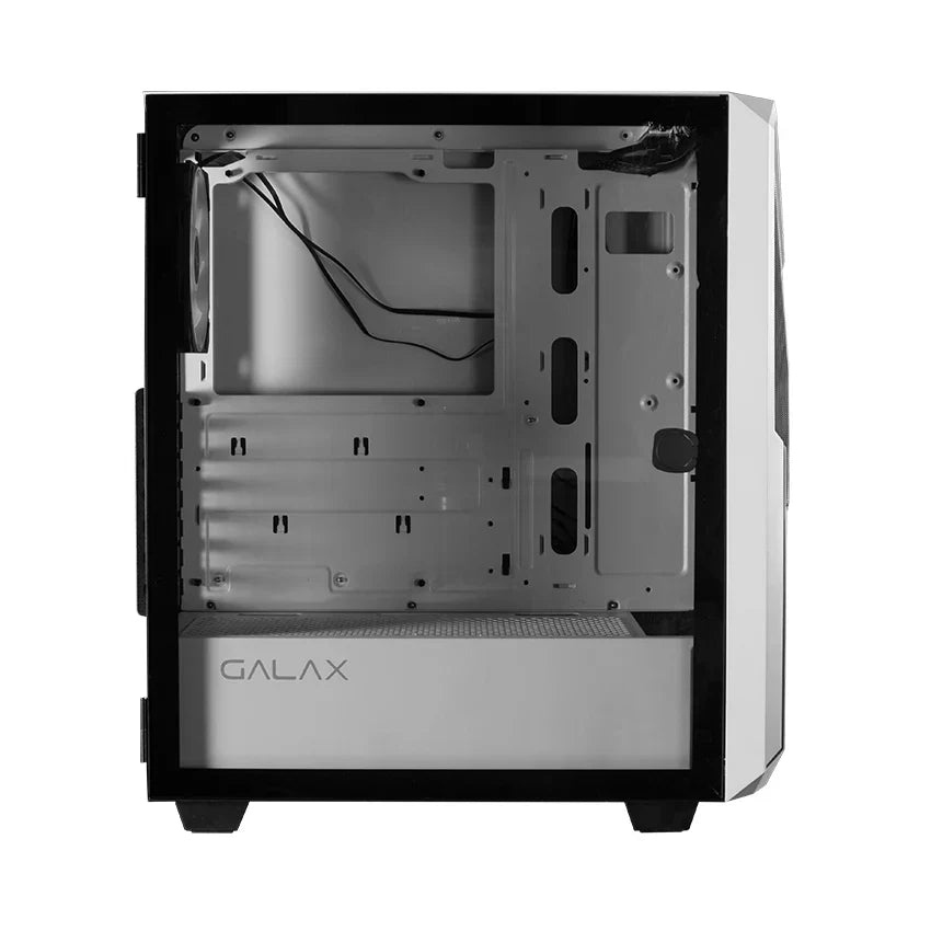 Galax Revolution 01 white ATX gaming case front and side view
