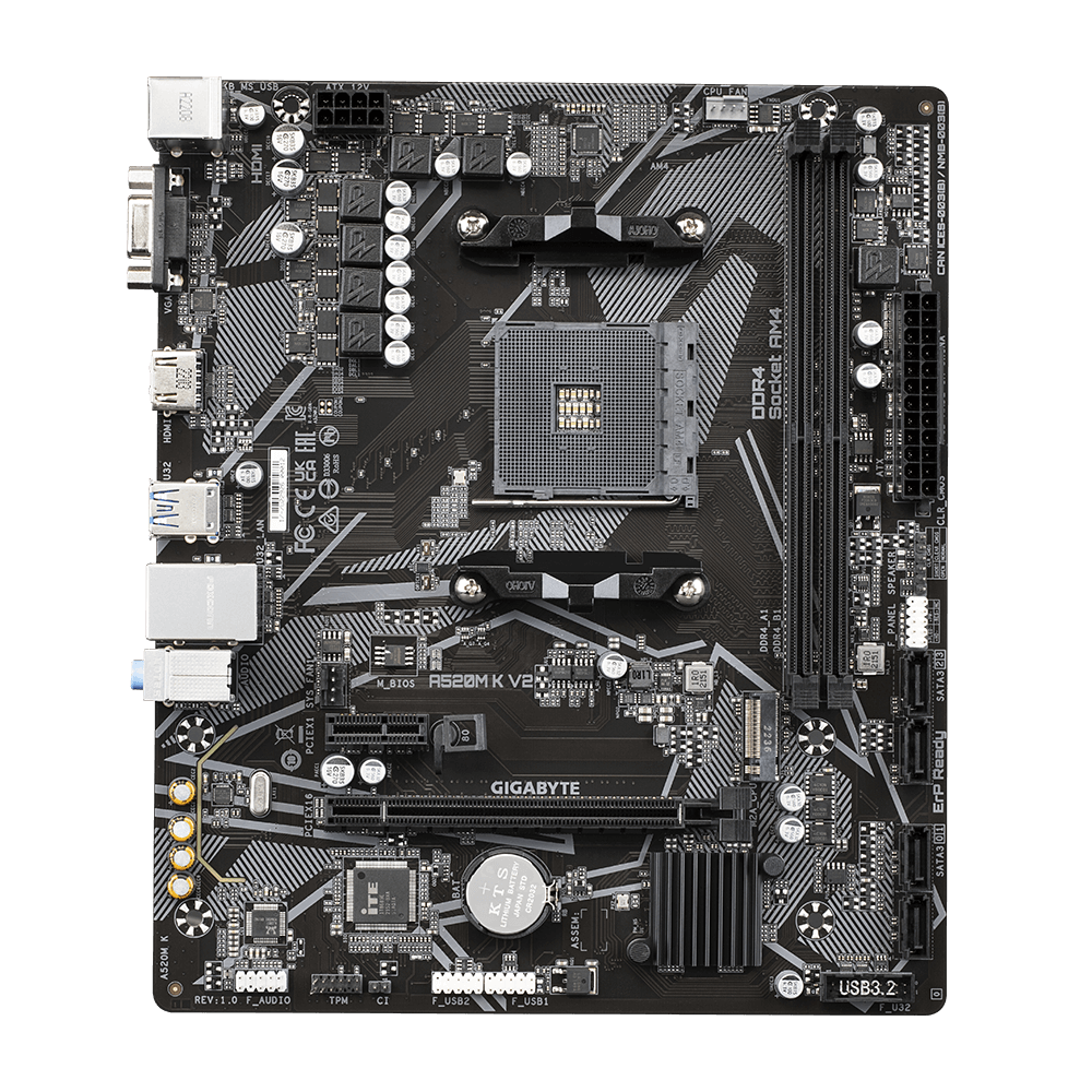 Gigabyte A520M K V2 AM4 Micro-ATX Motherboard - main product view