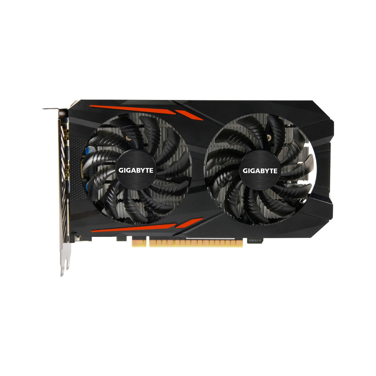 Gigabyte GeForce GTX 1050 OC 2GB graphics card — front view
