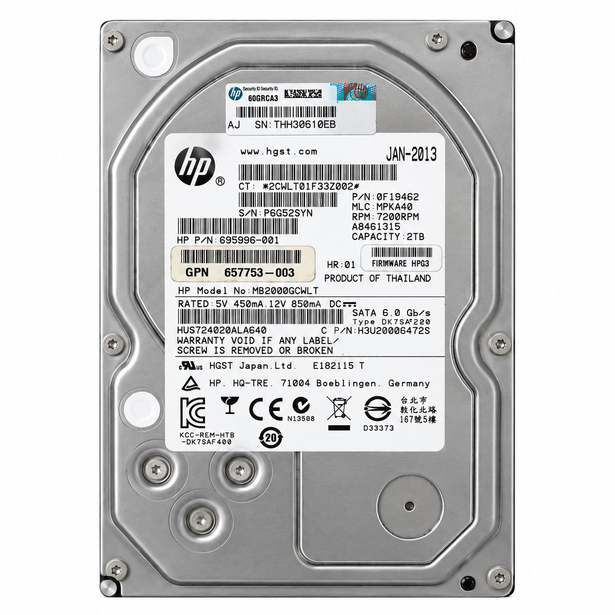 HGST Ultrastar 7K4000 2TB 3.5-inch SATA hard drive — optional upgrade