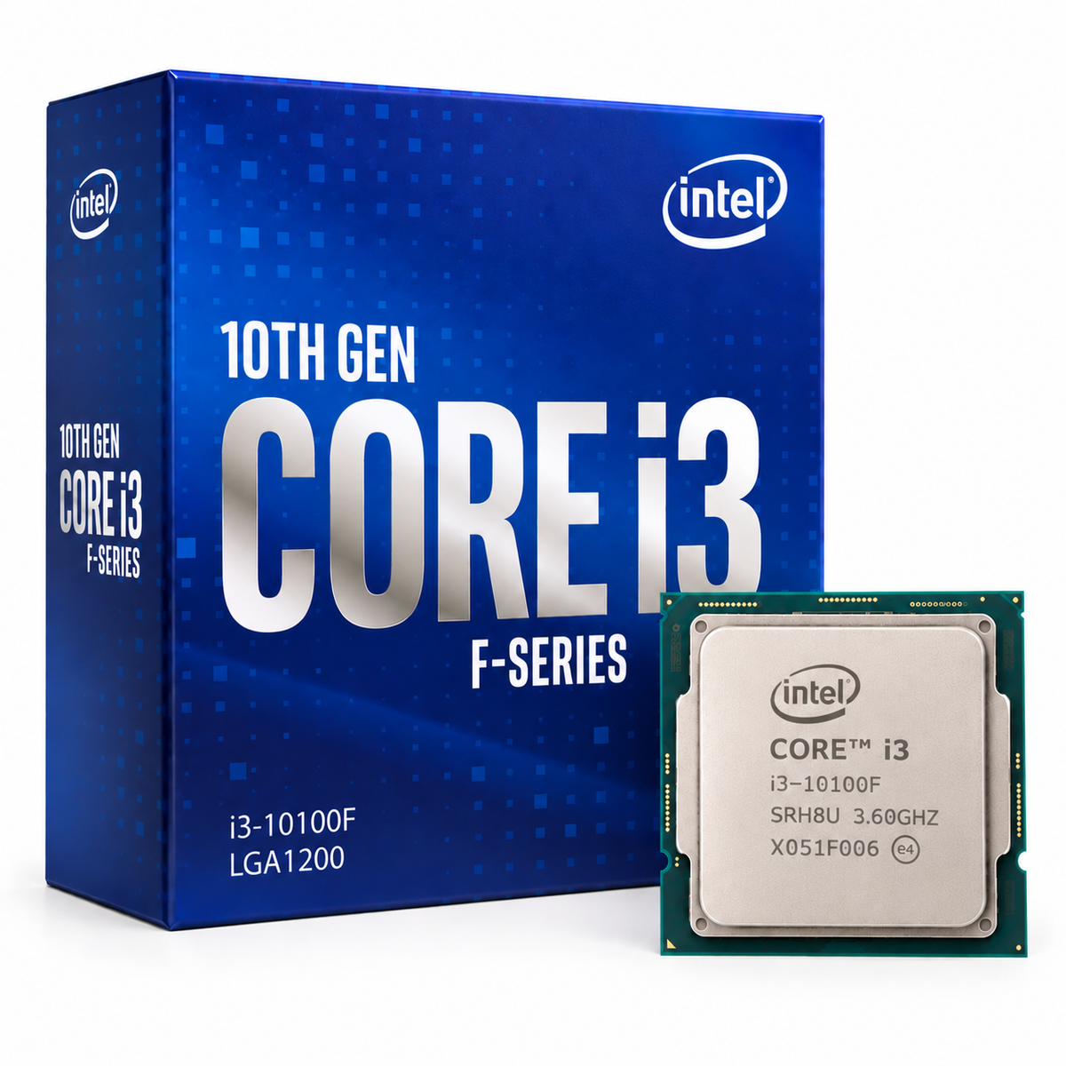 Intel Core i3-10100F processor with 10th Gen Intel Core i3 F-Series retail box