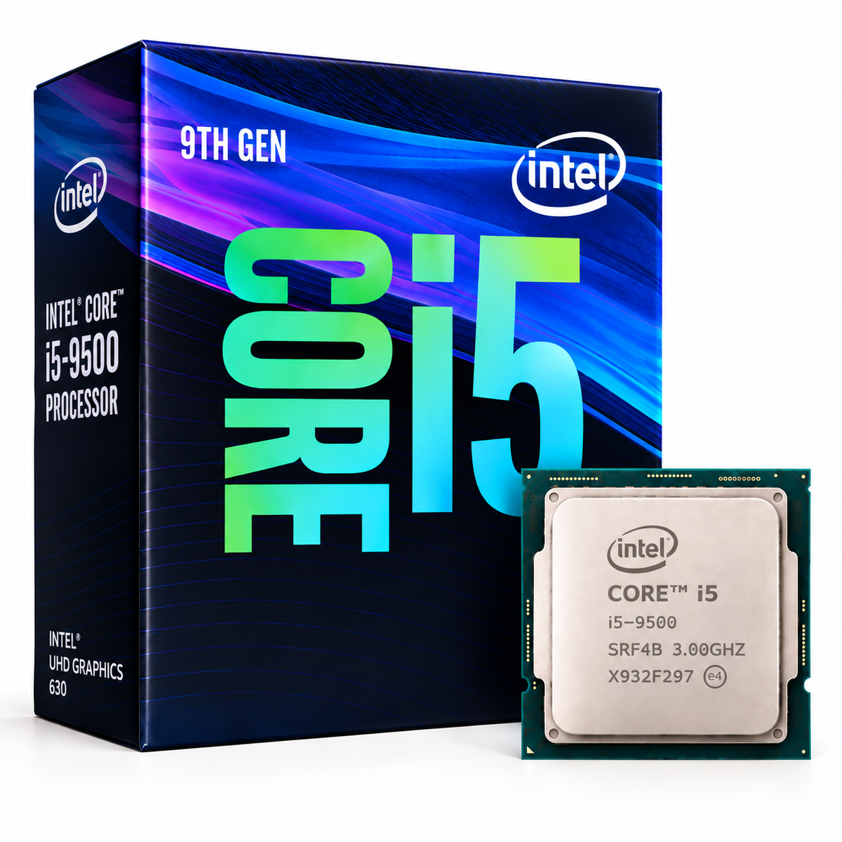 Intel Core i5-9500 processor with 9th Gen Intel Core i5 retail box
