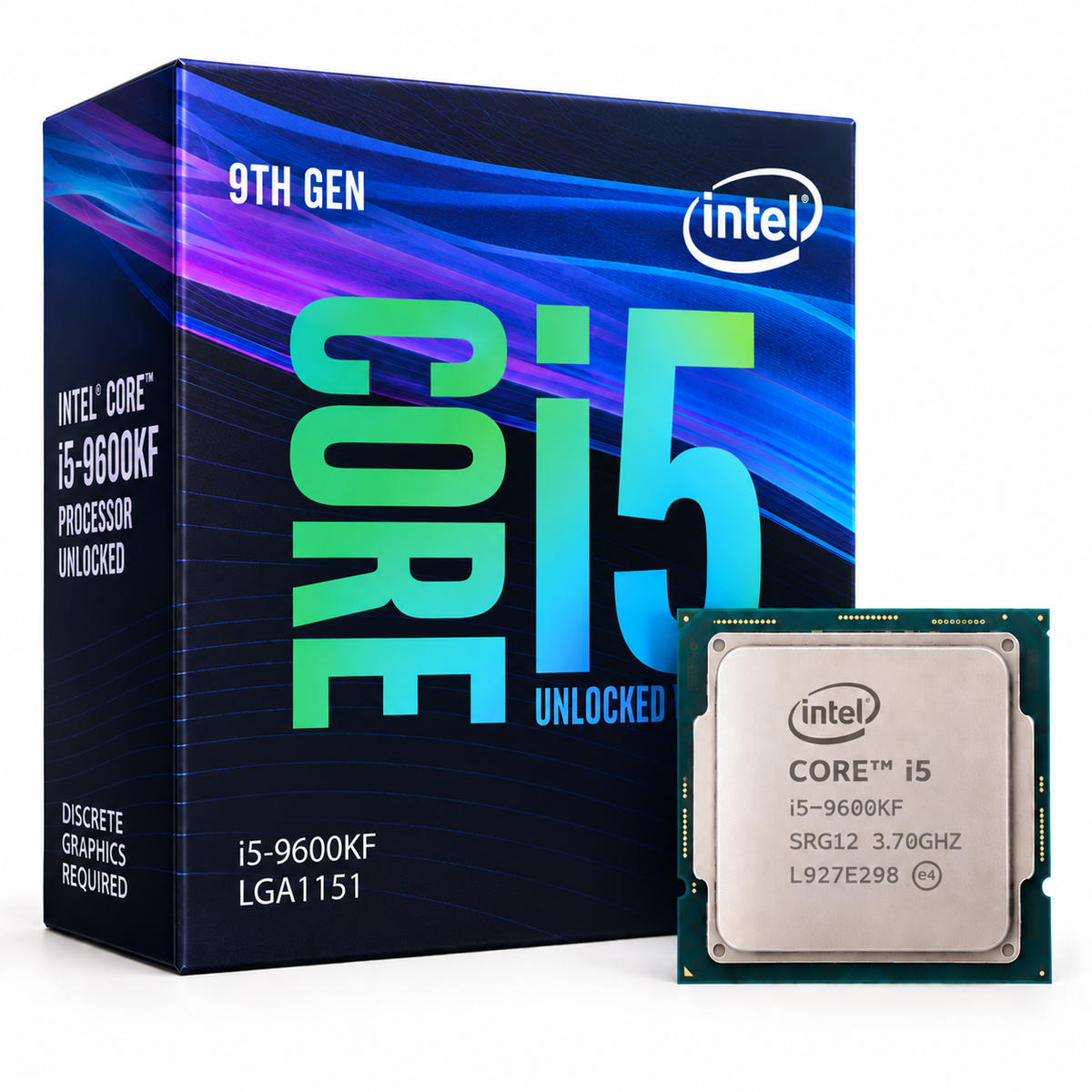 Intel Core i5-9600KF processor with 9th Gen Intel Core i5 retail box