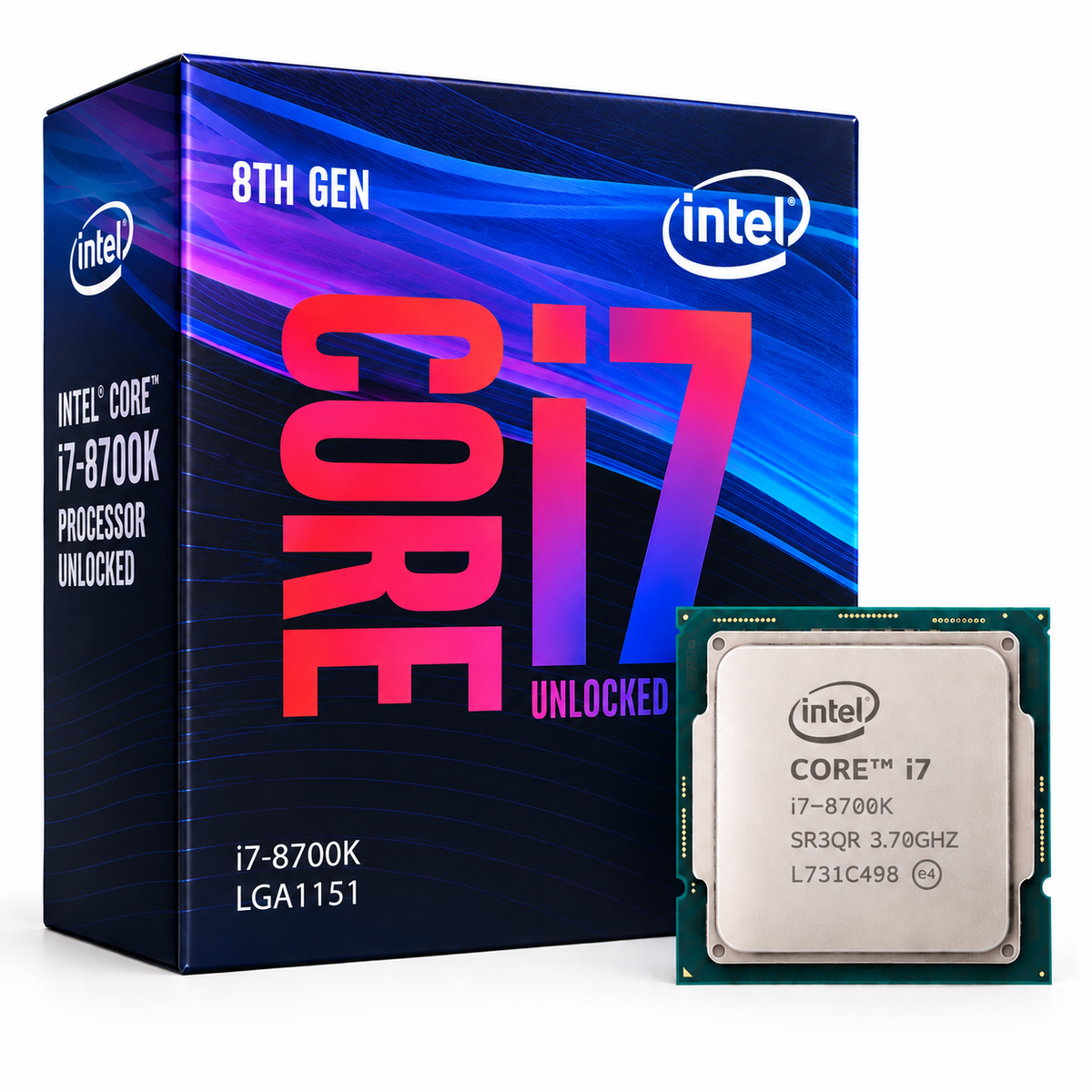 Intel Core i7-8700K processor with 8th Gen Intel Core i7 retail box