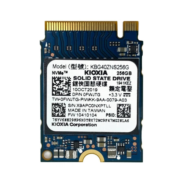KIOXIA BG4 KBG40ZNS256G 256GB M.2 2230 NVMe SSD on white background