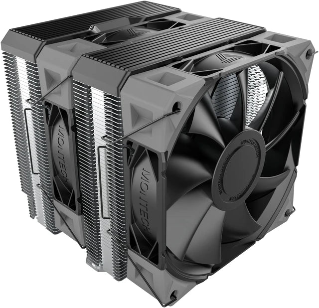 Montech NX600 black dual tower CPU cooler stock image