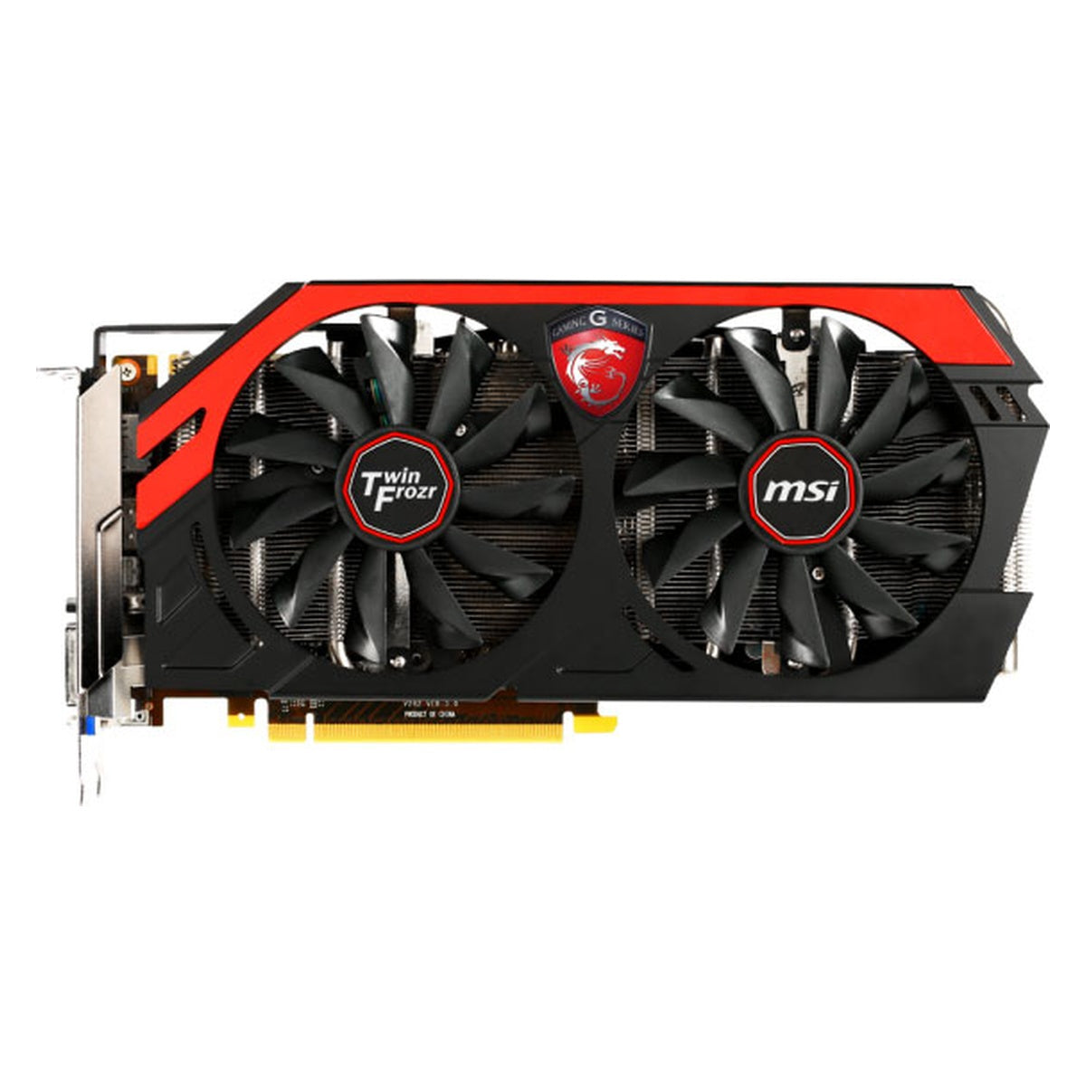 MSI GTX 770 Twin Frozr Gaming 2GB graphics card front view – real stock image