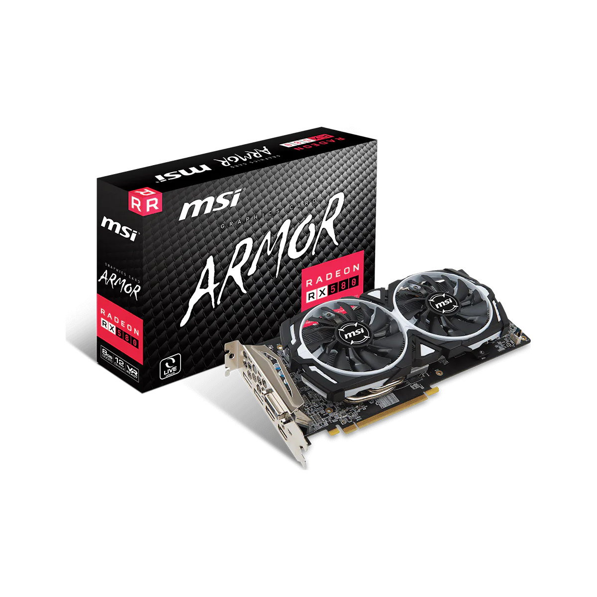 MSI Radeon RX 580 Armor 8GB graphics card — card-box