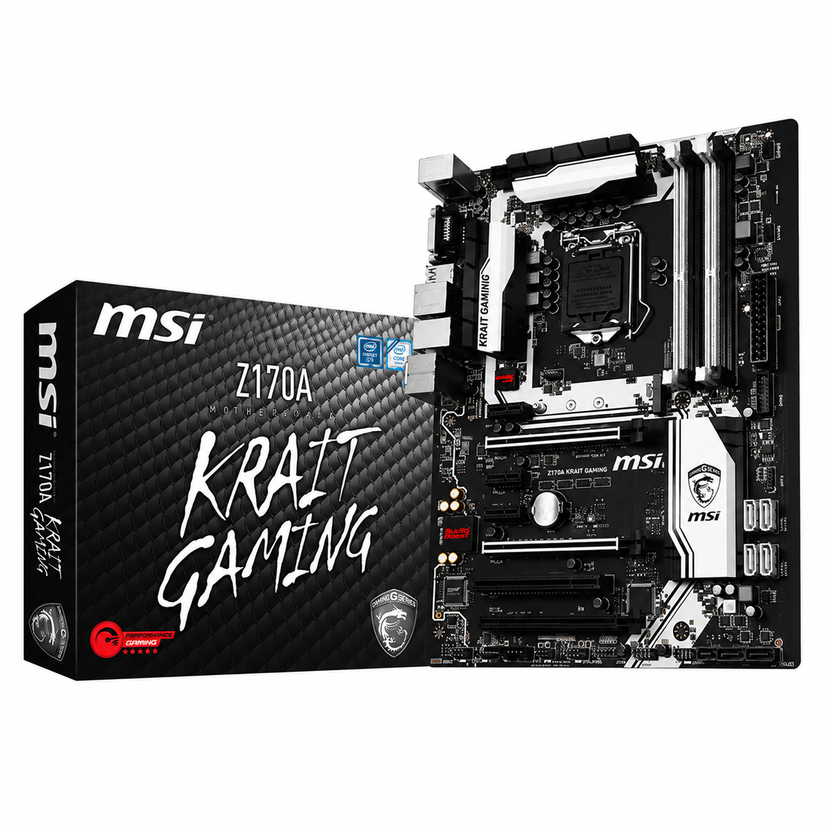 MSI Z170A Krait Gaming motherboard and retail box – illustration