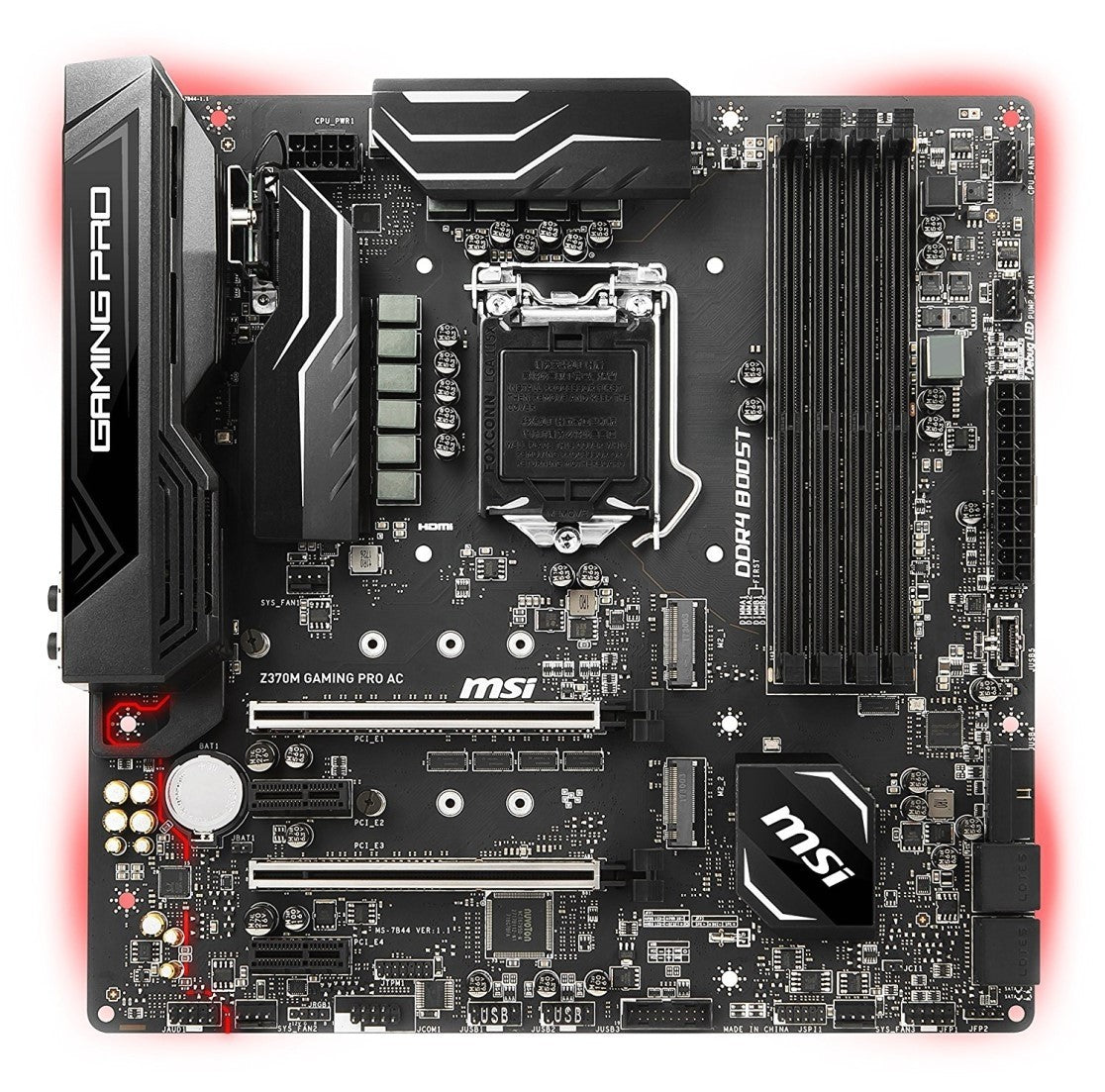 MSI Z370M Gaming Pro AC motherboard – front stock view