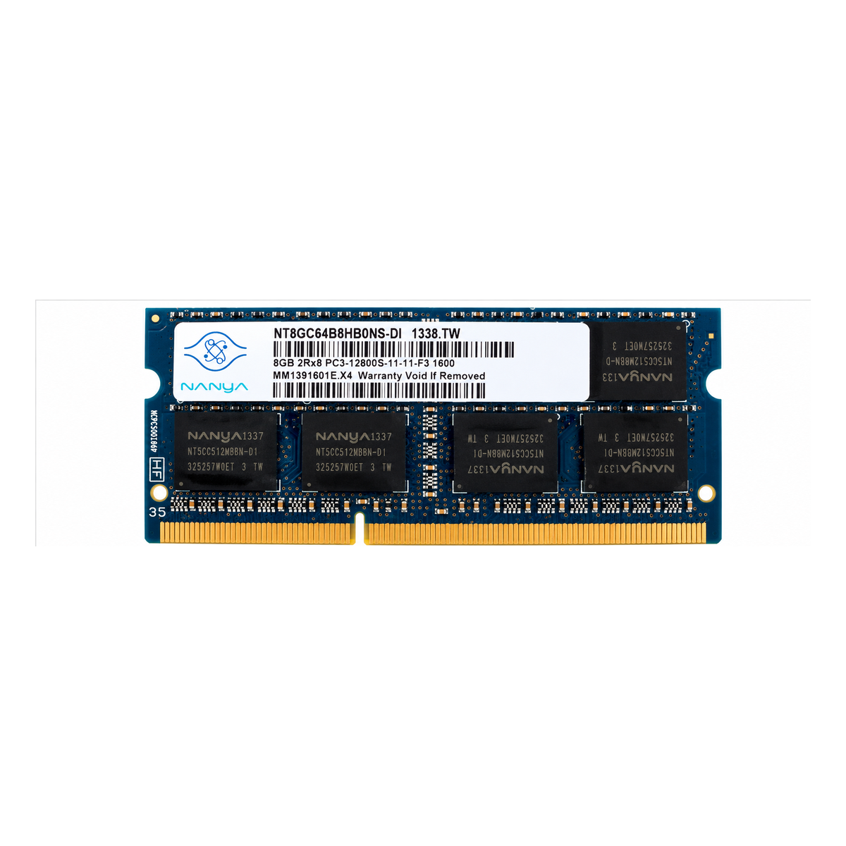 Nanya NT8GC64B8HB0NS-DI 8GB DDR3-1600 laptop RAM front view