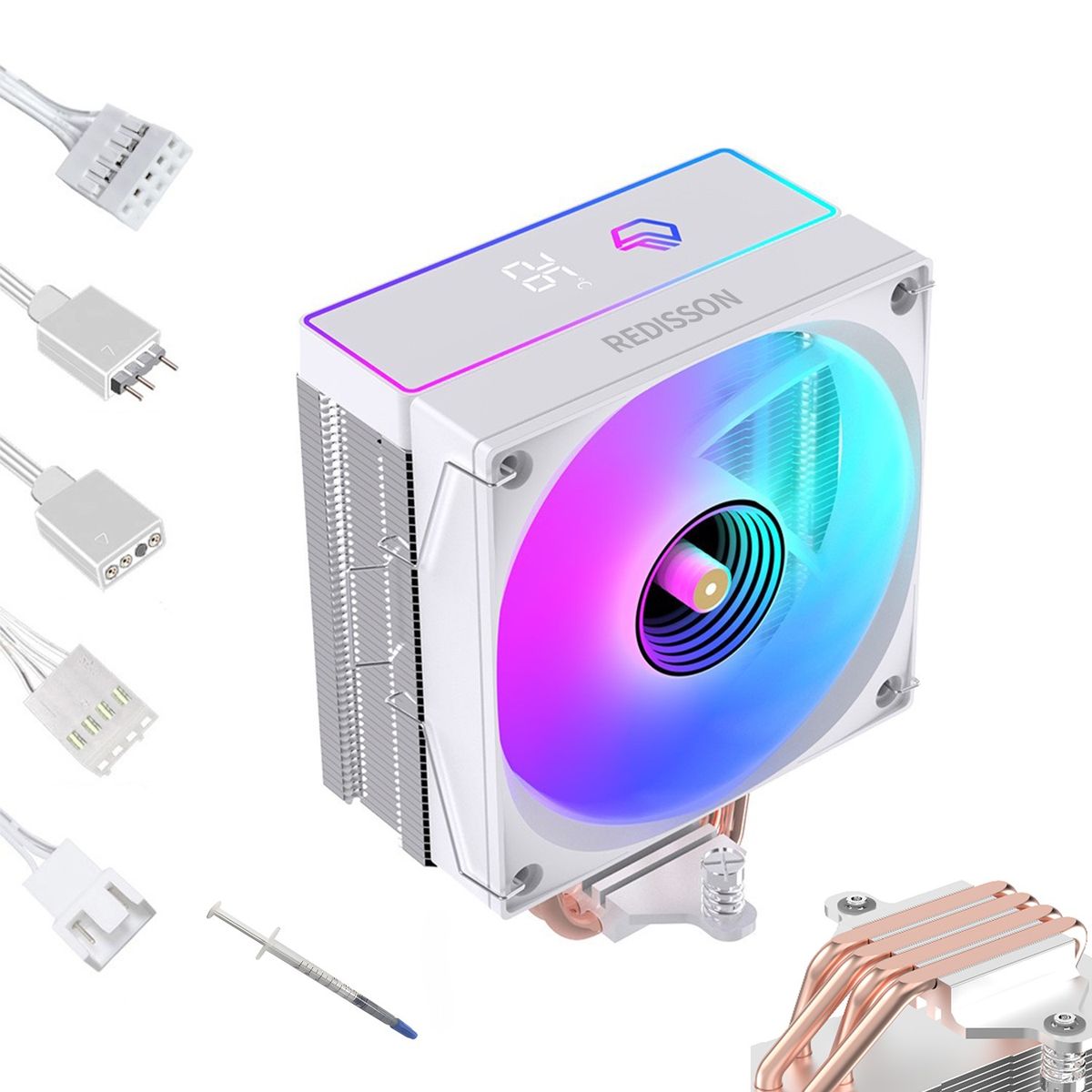 Redisson ARGB CPU Air Cooler with 4 heat pipes and RGB fan