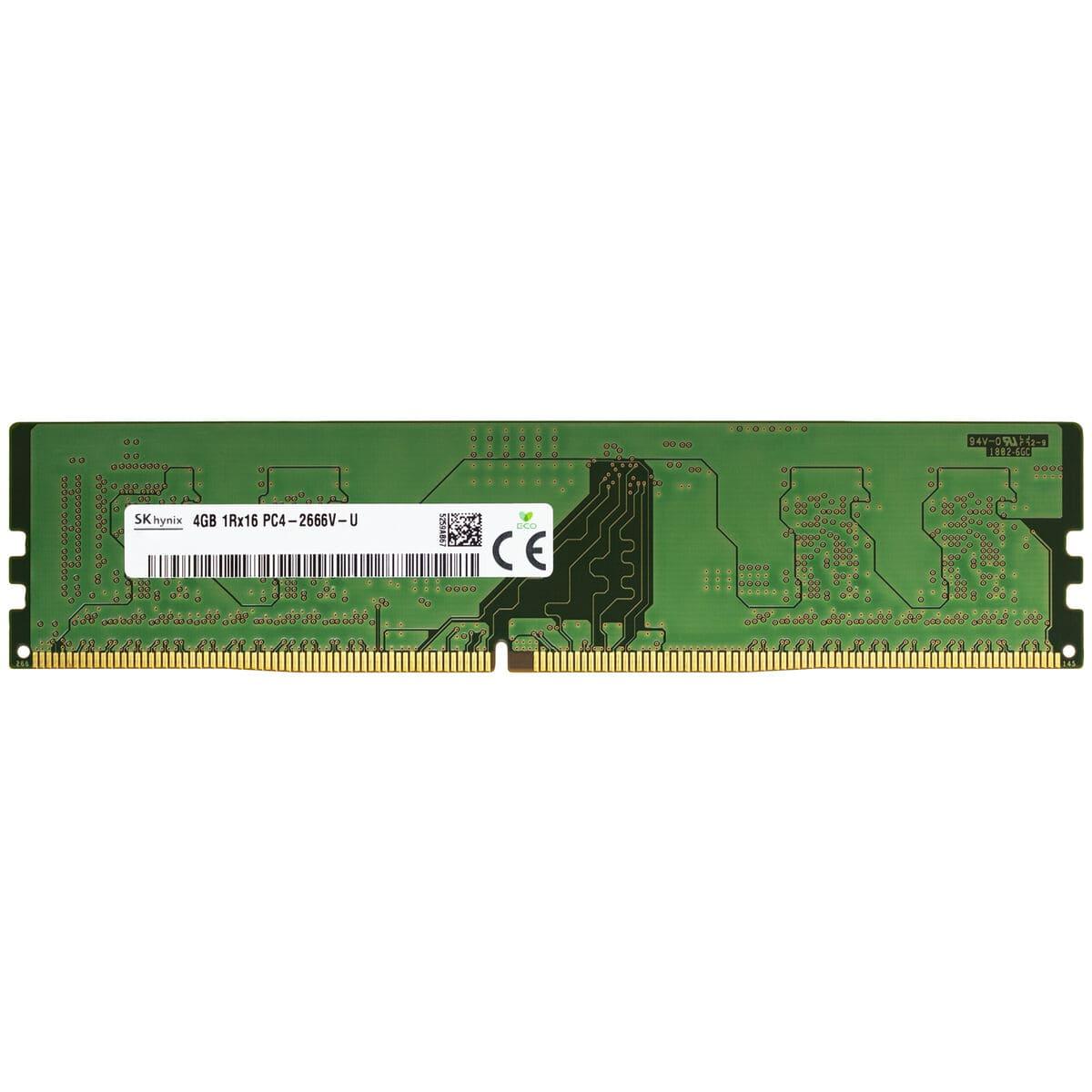 SK Hynix HMA851U6CJR6N-VK 4GB DDR4-2666 desktop RAM on white background