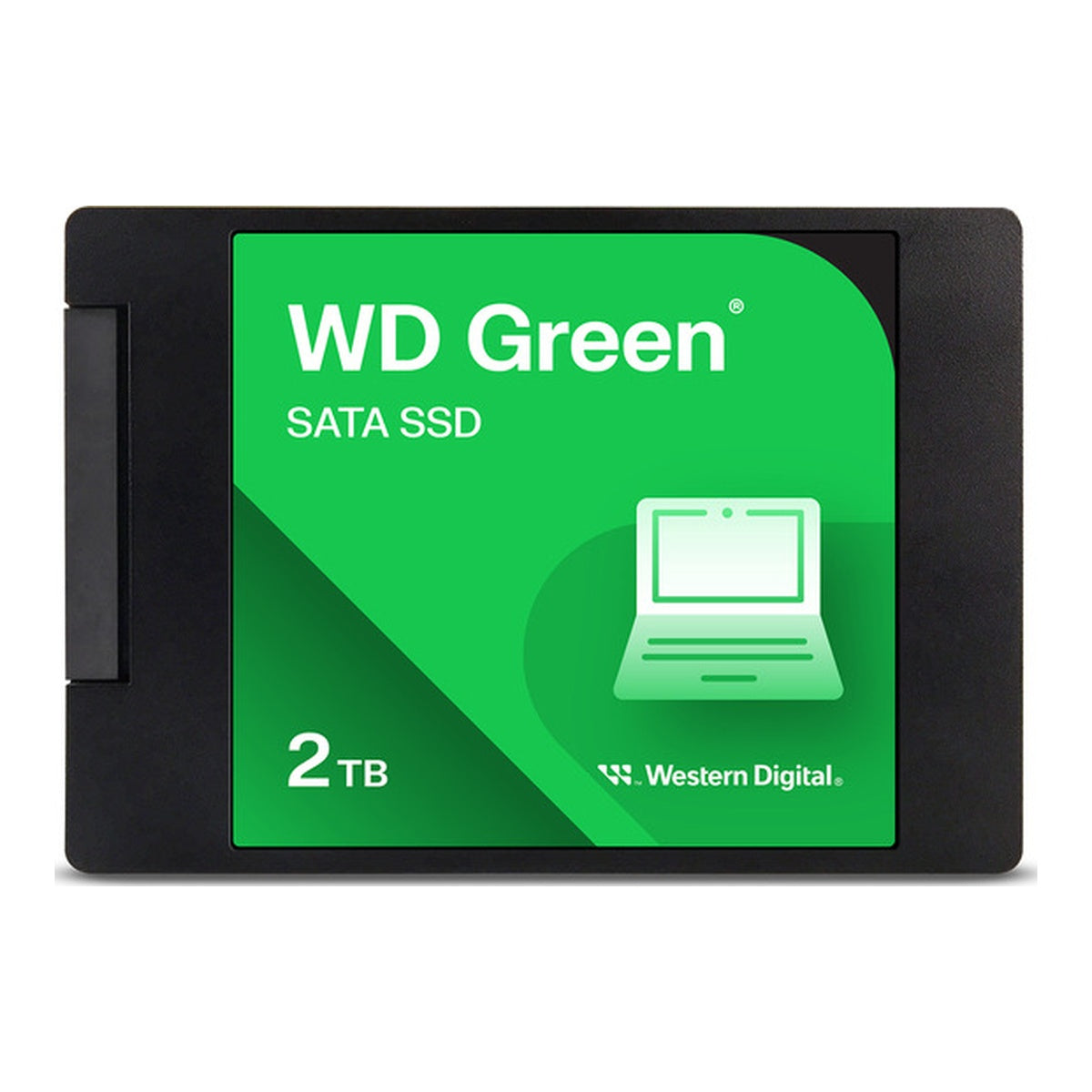 Western Digital WD Green 2TB 2.5-inch SATA SSD front stock image