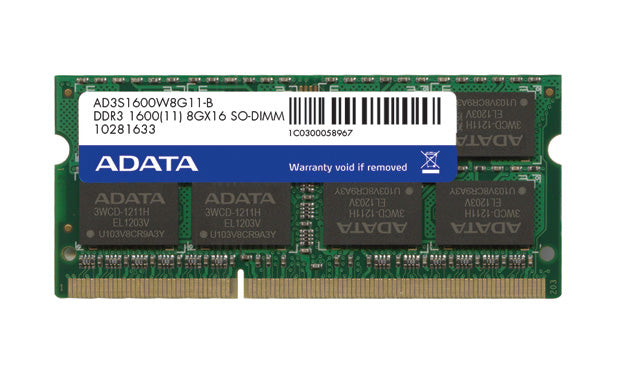 Adata 8GB 1600Mhz DDR3 Laptop Ram