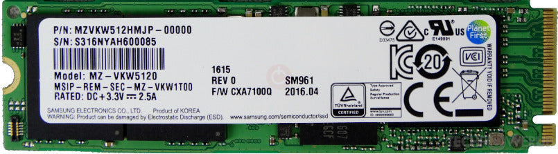 Samsung 512GB SM961 NVMe – product image