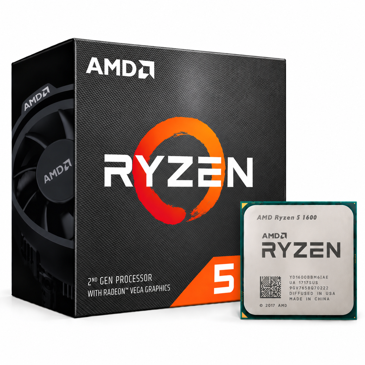AMD Ryzen 5 1600 Desktop Processor with box