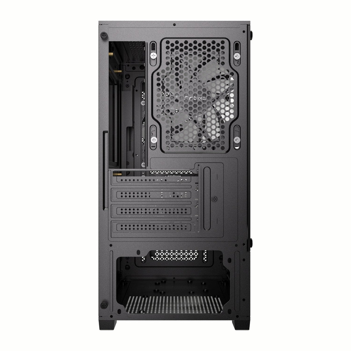 Antec VX100M ARGB black Micro-ATX case alternate angle