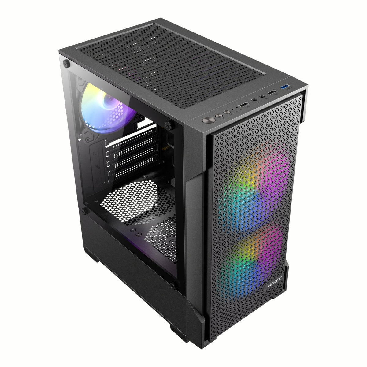 Antec VX100M ARGB black Micro-ATX case view 4