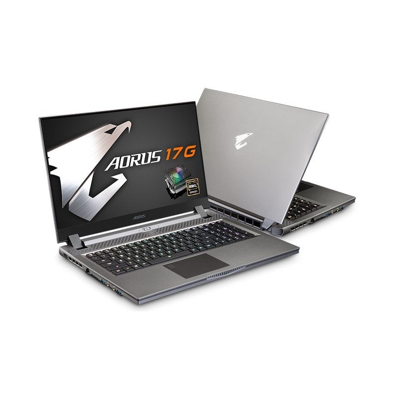 AORUS 17G XC gaming laptop front angle