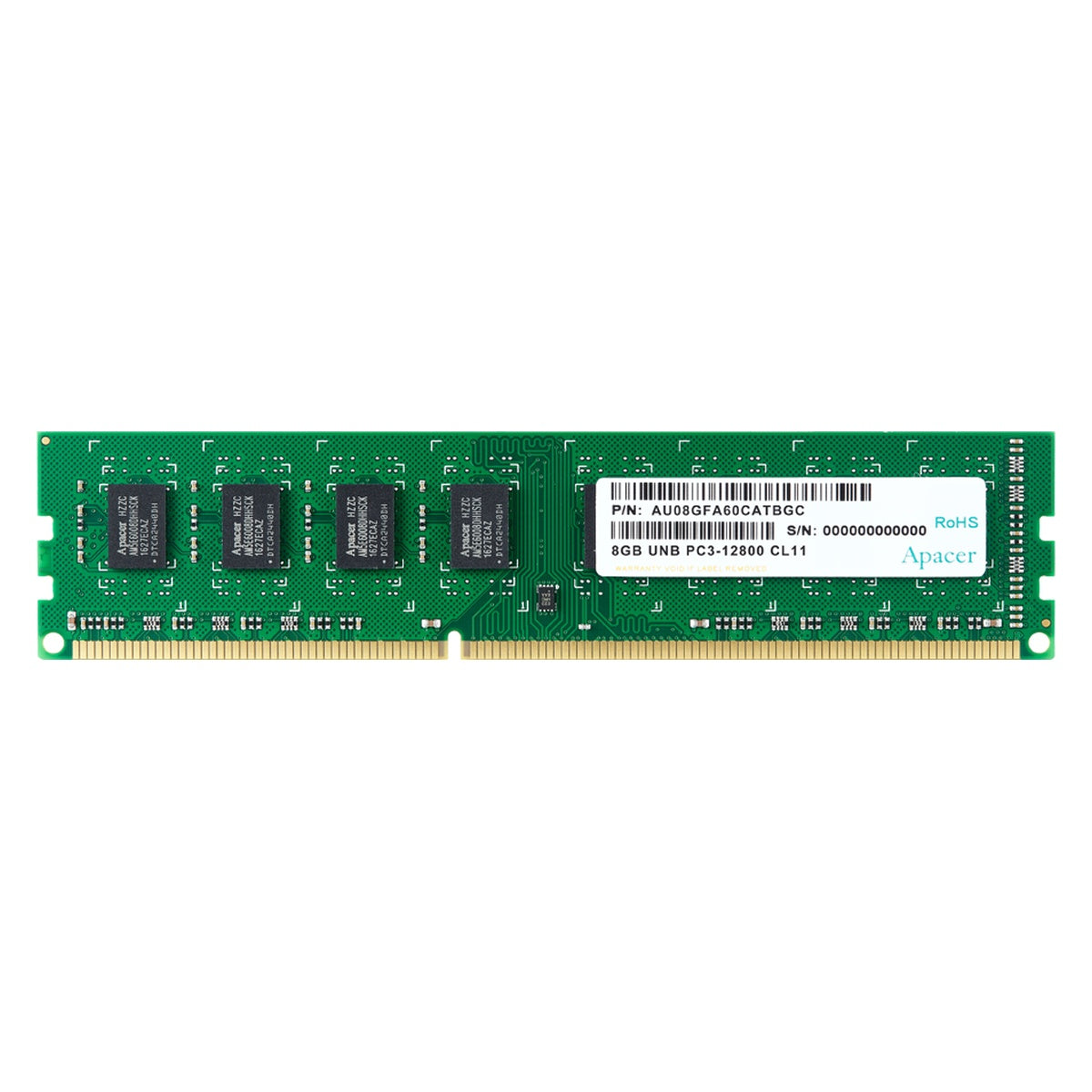 Apacer AU08GFA60CATBGC 8GB DDR3-1600 CL11 desktop RAM — manufacturer stock image