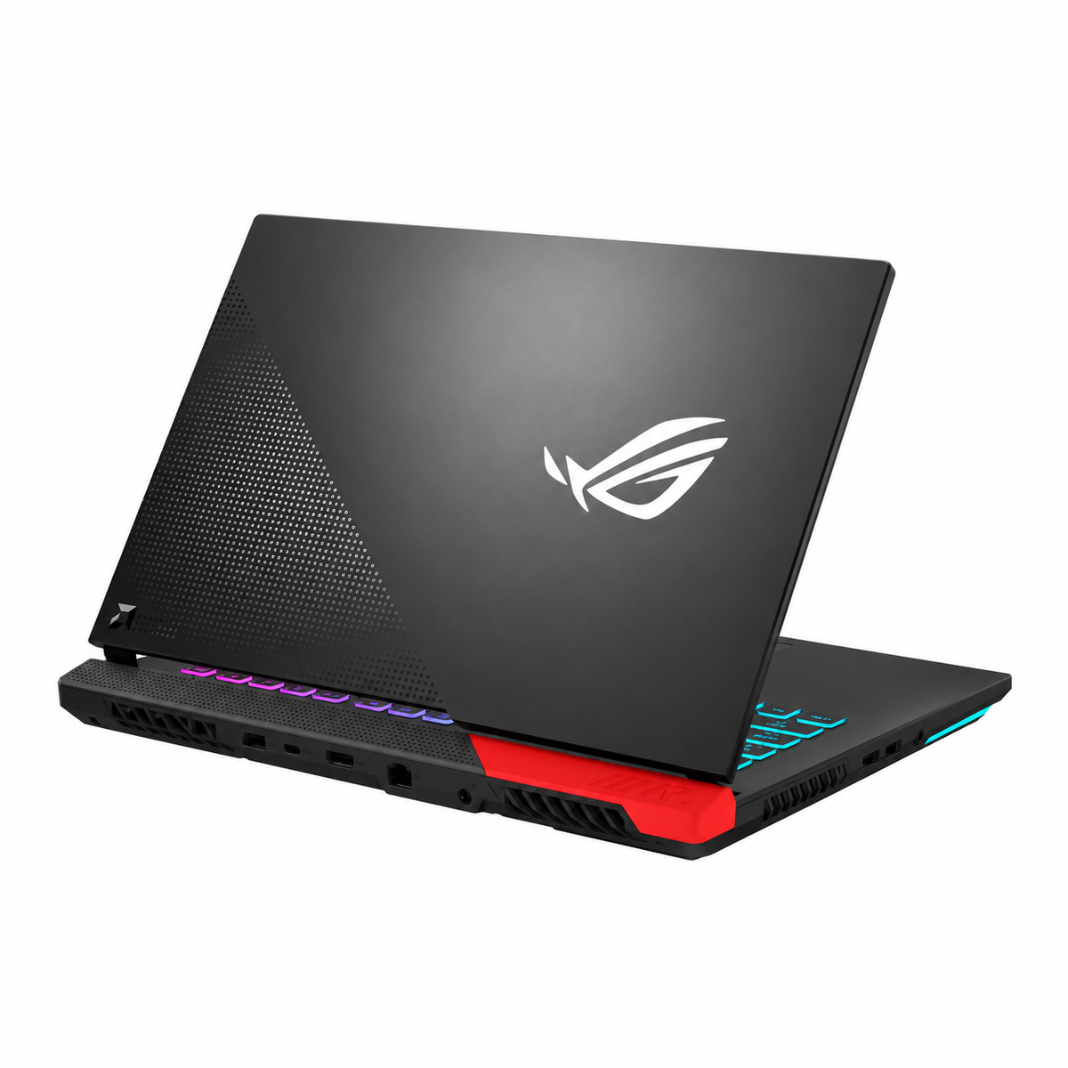 ASUS ROG Strix G15 Advantage Edition – rear-right stock illustration; supplied keyboard is English/Arabic