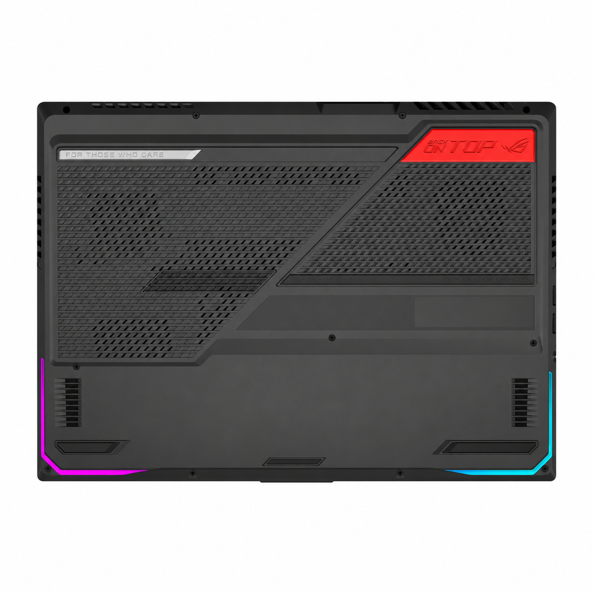 ASUS ROG Strix G15 Advantage Edition – underside stock illustration; supplied keyboard is English/Arabic