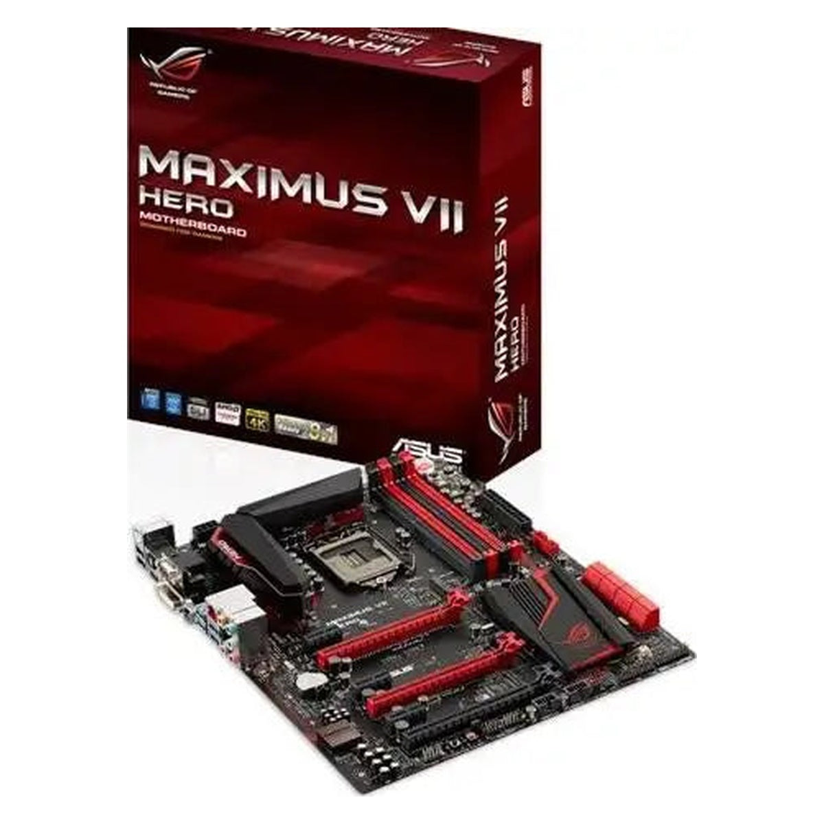 ASUS ROG Maximus VII Hero Z97 motherboard — board box stock image