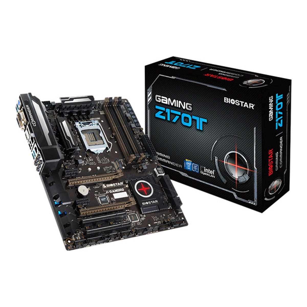BIOSTAR Gaming Z170T motherboard and retail box – stock illustration, box not included