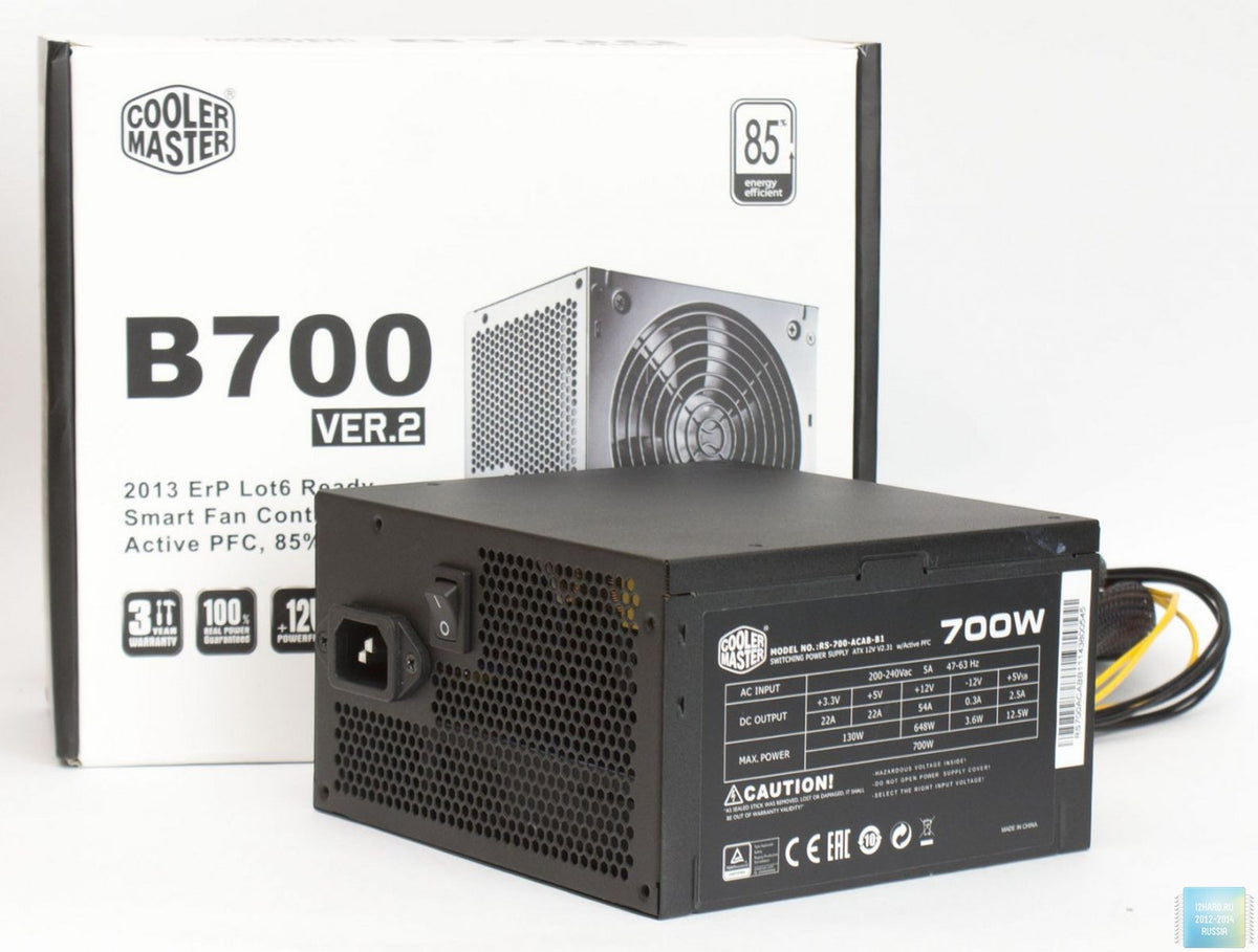 Cooler Master B700 Ver.2 700W PSU label and retail box
