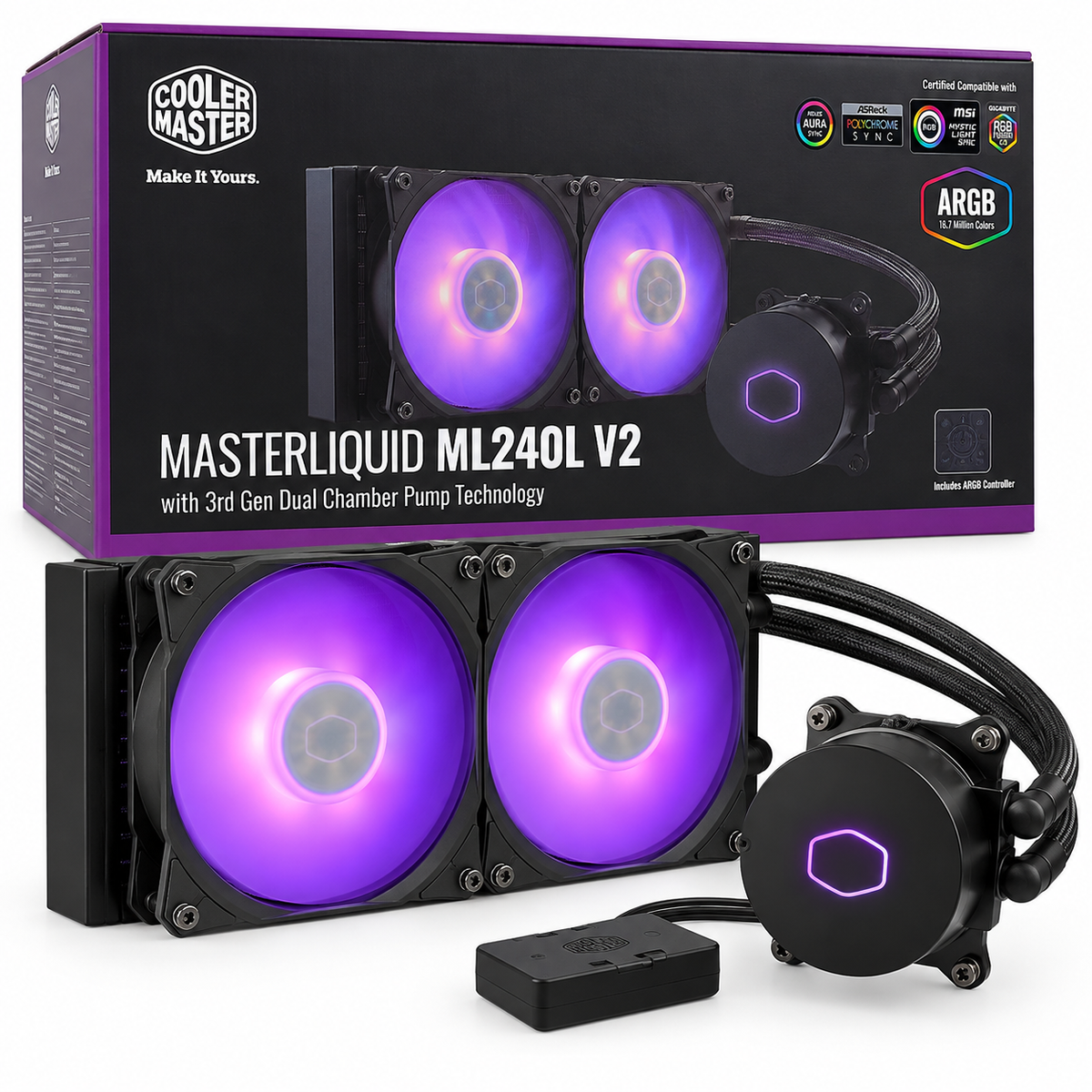 Cooler Master MasterLiquid ML240L V2 240mm liquid CPU cooler with box