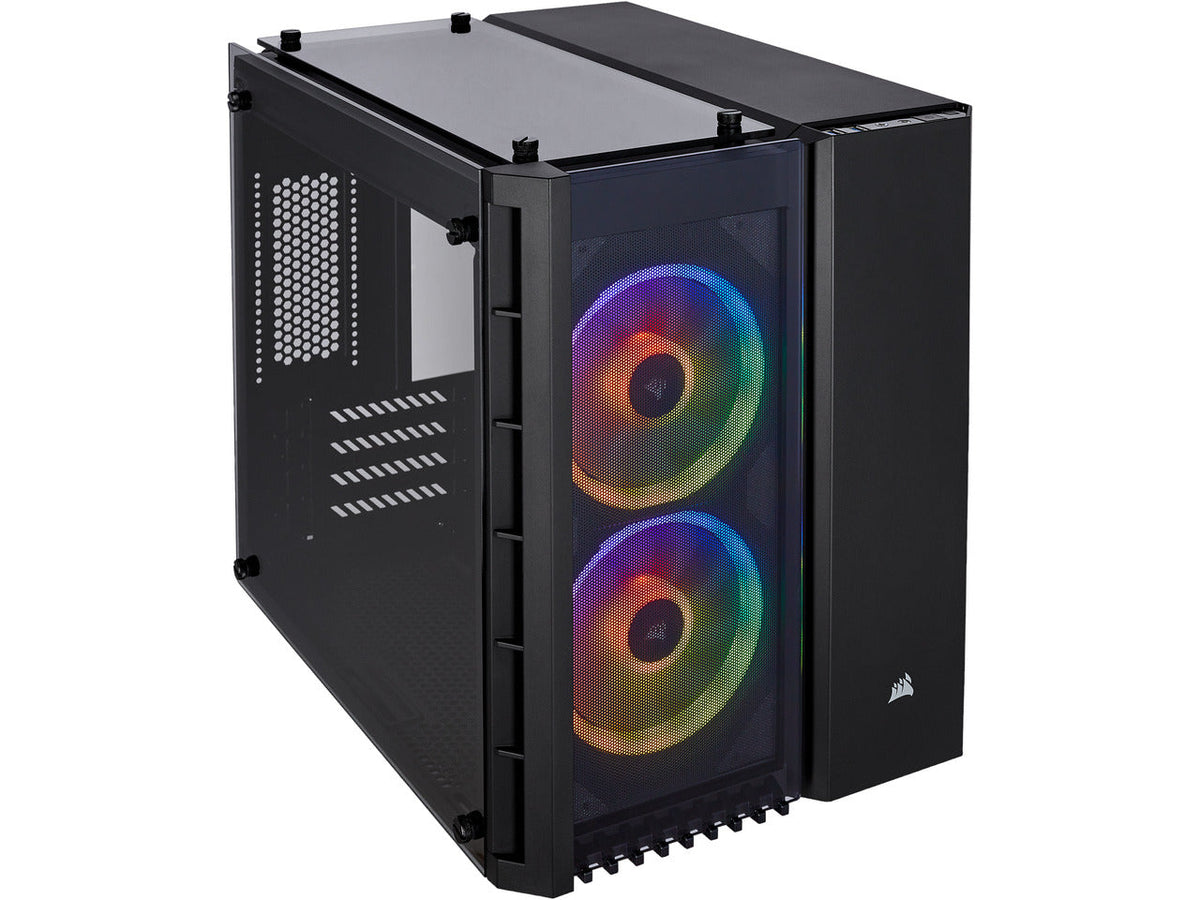Corsair Crystal 280X RGB Black case front angle