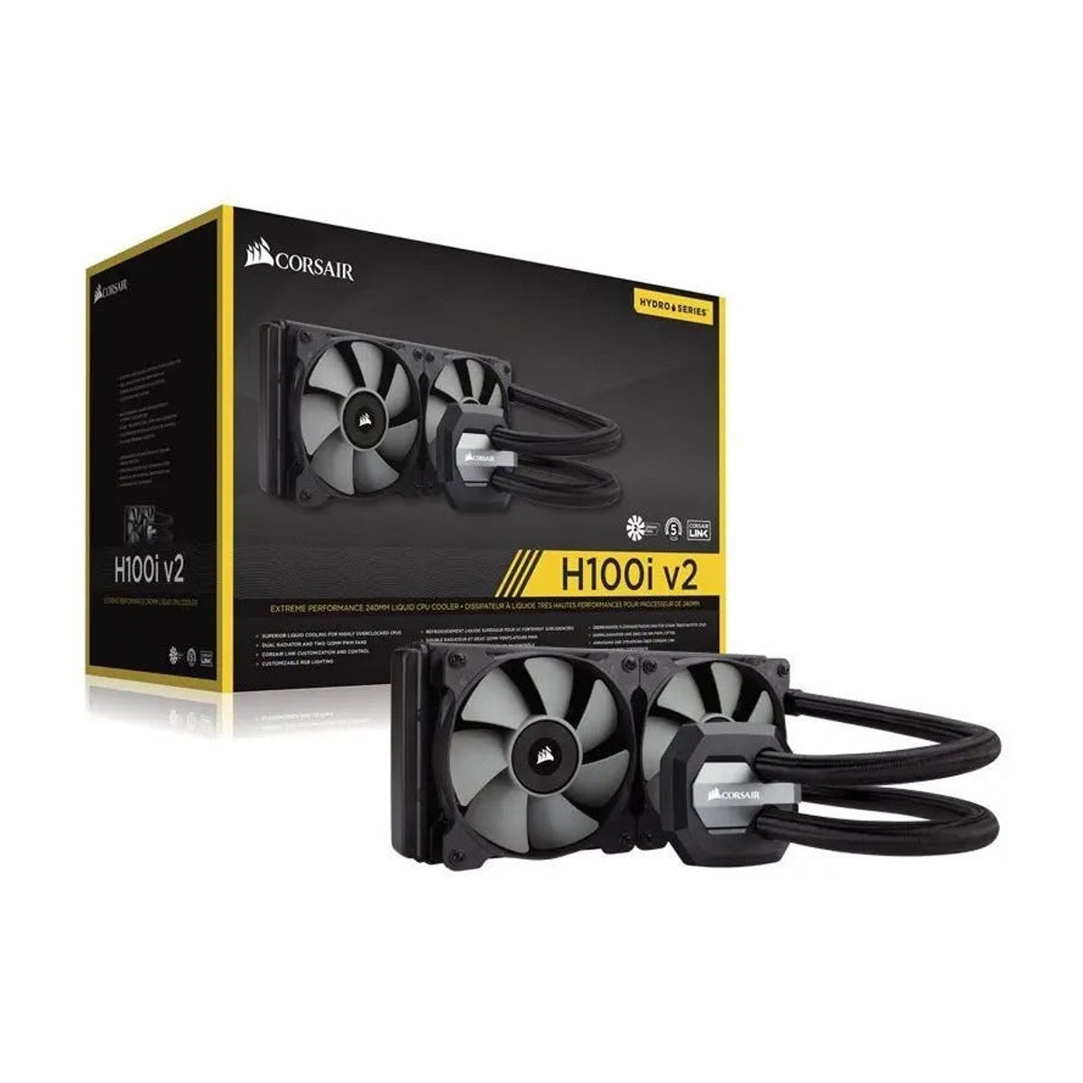 Corsair Hydro Series H100i v2 cooler with original retail box