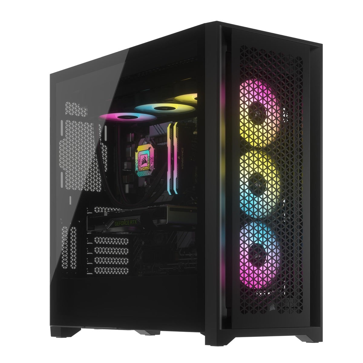 Corsair iCUE 5000D RGB Airflow Black angled view