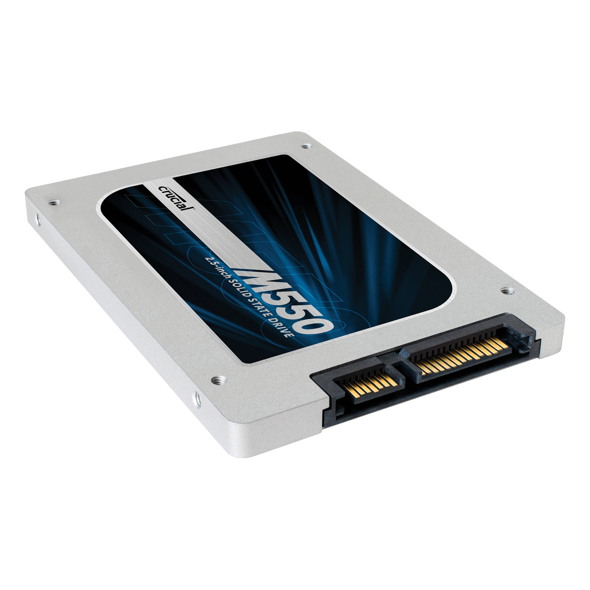 Crucial M550 1TB 2.5-inch SATA SSD — angled