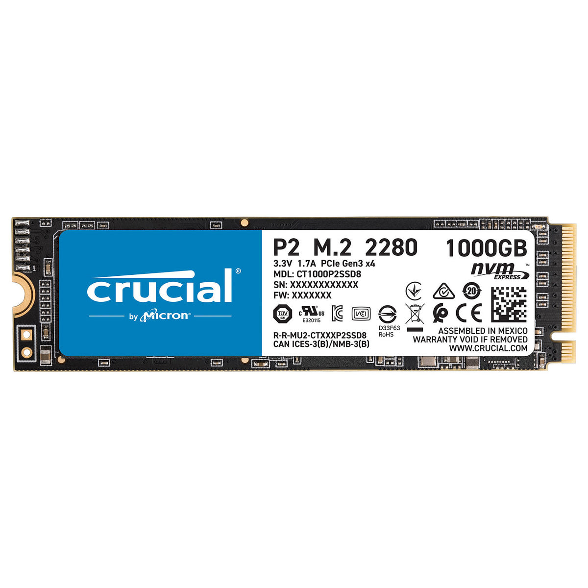 Crucial P2 1TB CT1000P2SSD8 M.2 NVMe SSD