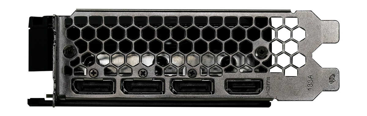 Gainward GeForce RTX 3060 Ti Ghost 8GB graphics card ports view