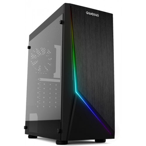 Gamdias Argus E1 RGB Mid-Tower Gaming Case front angle