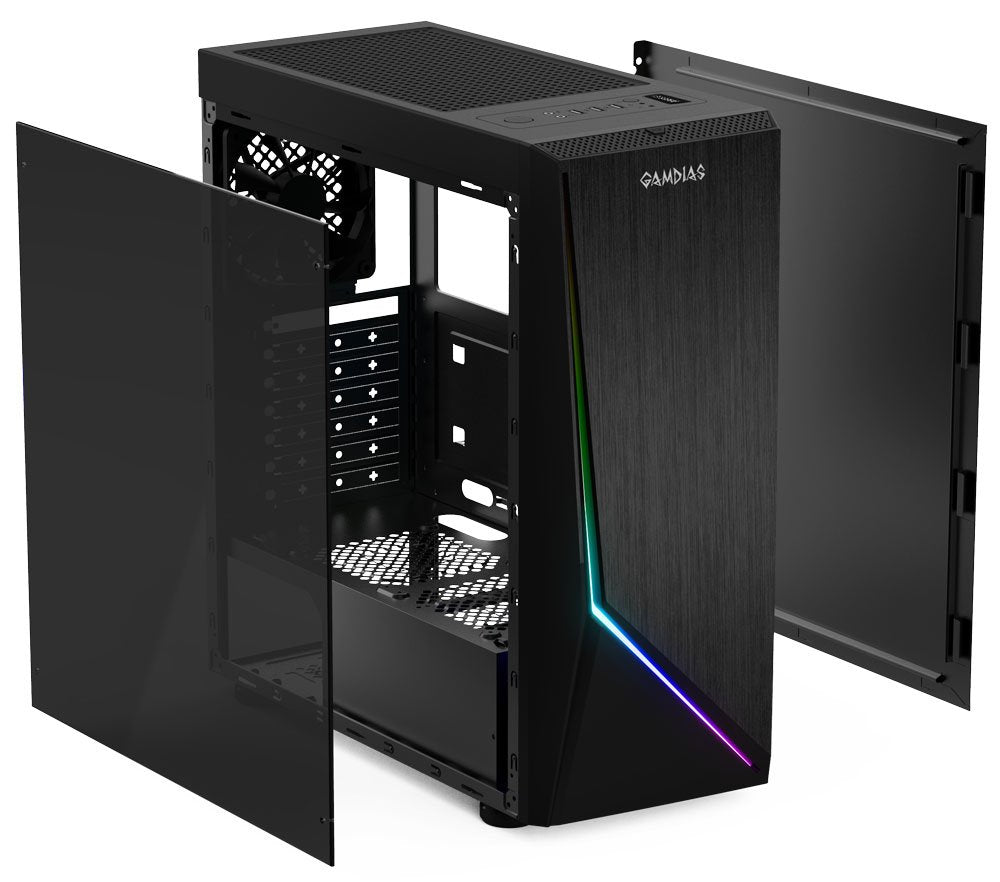 Gamdias Argus E1 open side and interior view