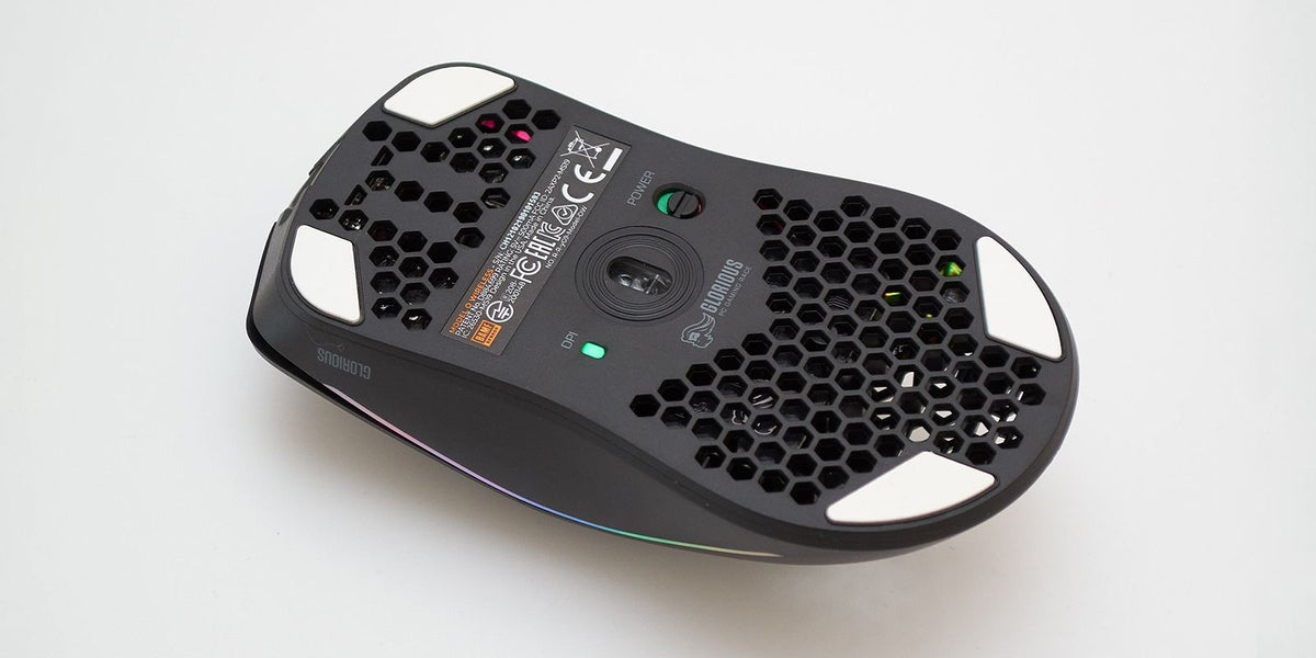 Glorious Model O Wireless matte black underside view